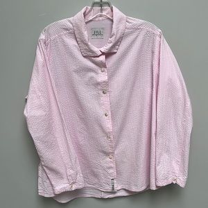 Jill McGowan pink searsucker blouse XL, great condition!